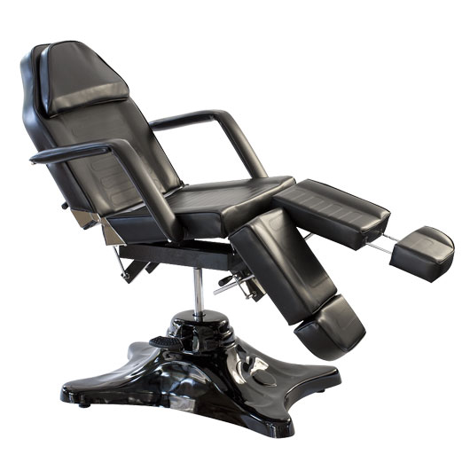 Chaise de tatouage Deluxe noire hydraulique