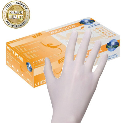 Unigloves White Pearl Nitrile Gloves XL | Box 100pcs