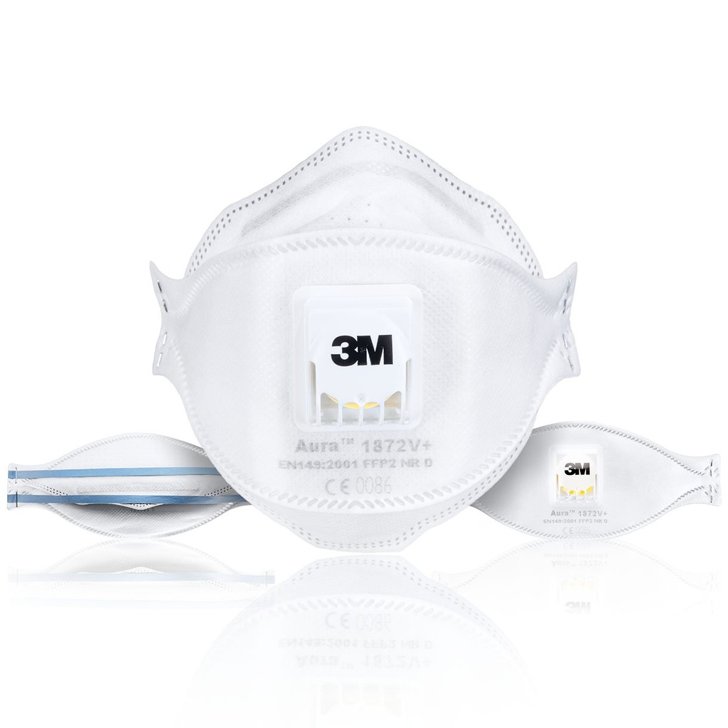 3M Face Mask 1872V+ Aura Disposable Healthcare Respirator FFP2 Valved 10pcs/box 