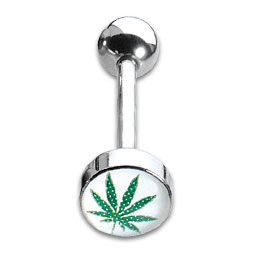 Tongue Studs 1.6x16mm Cannabis