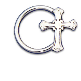 Vertical Charm Ring 1.6x12 Cross