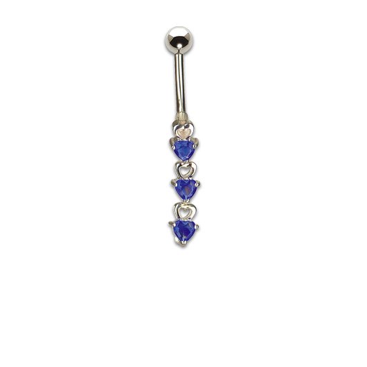 Cuori pendenti 1.6x10mm Blu Zaffiro