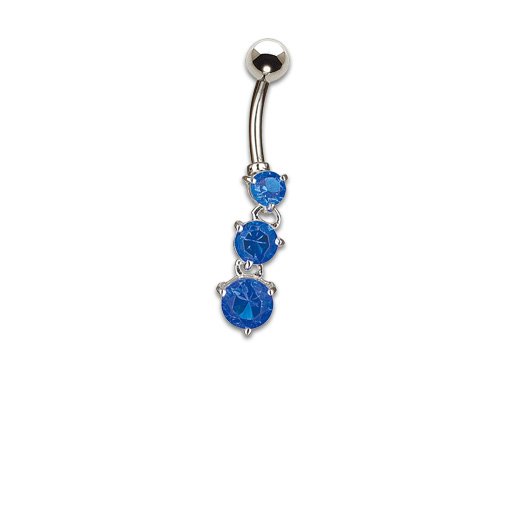 Banane avec zircon pendant 1.6x10mm Bleu Saphir