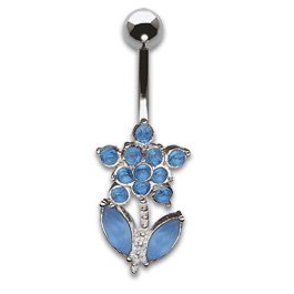 Zircon-Flower 1.6x10mm Sapphire Blue