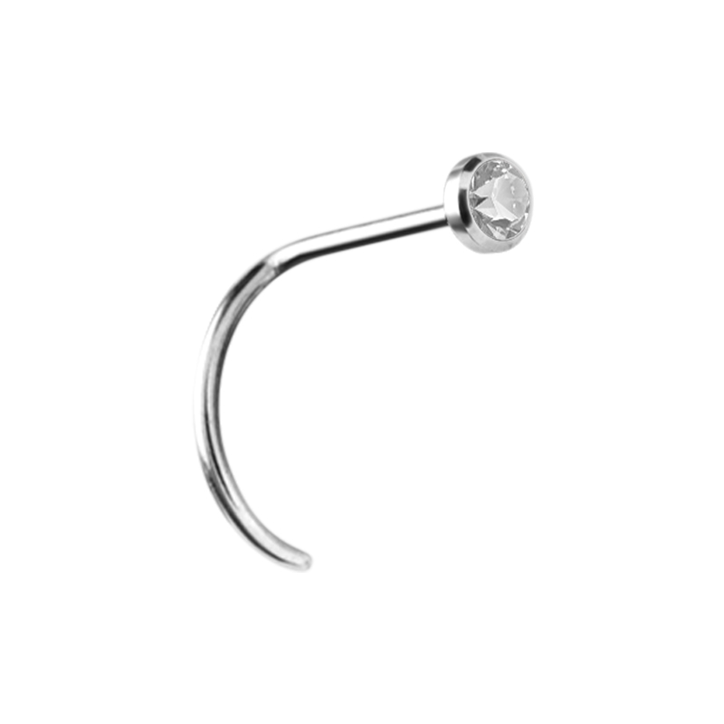 Jewelled Nostril Flat Disc Style (Acciaio)
