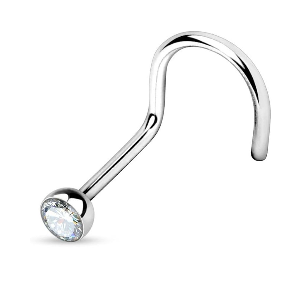 Jewelled Nostril Nose Stud (Acciaio)