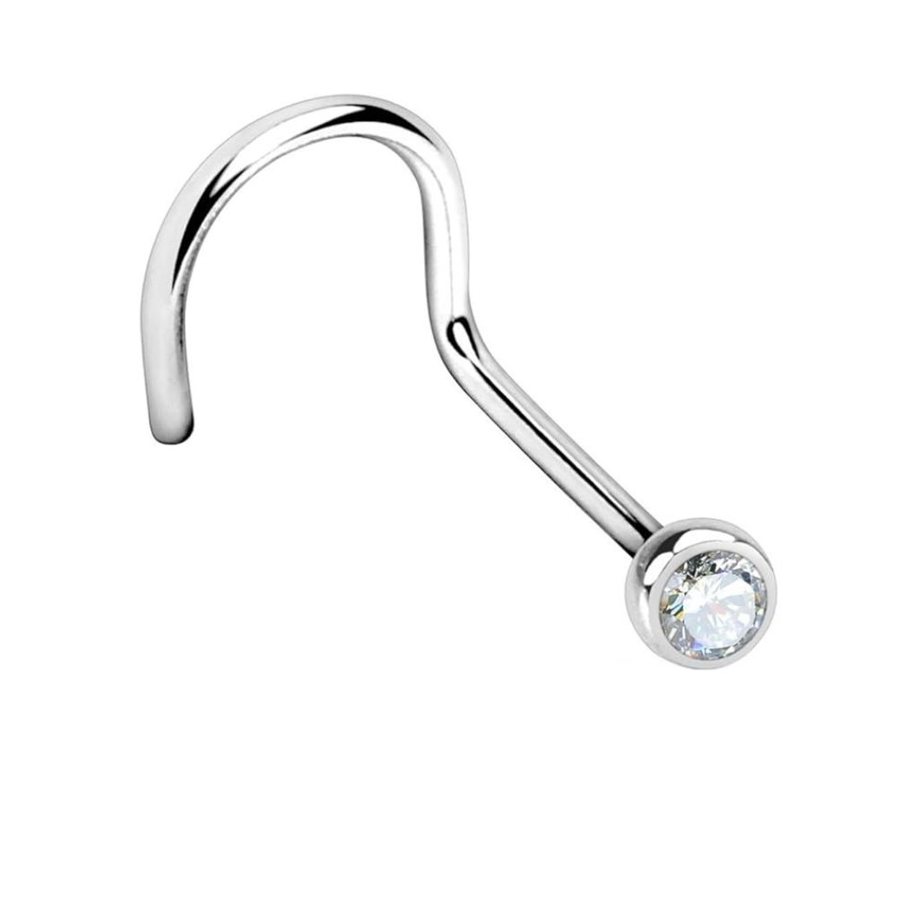 Jewelled Nose Stud Nostril Piercing (Titane)