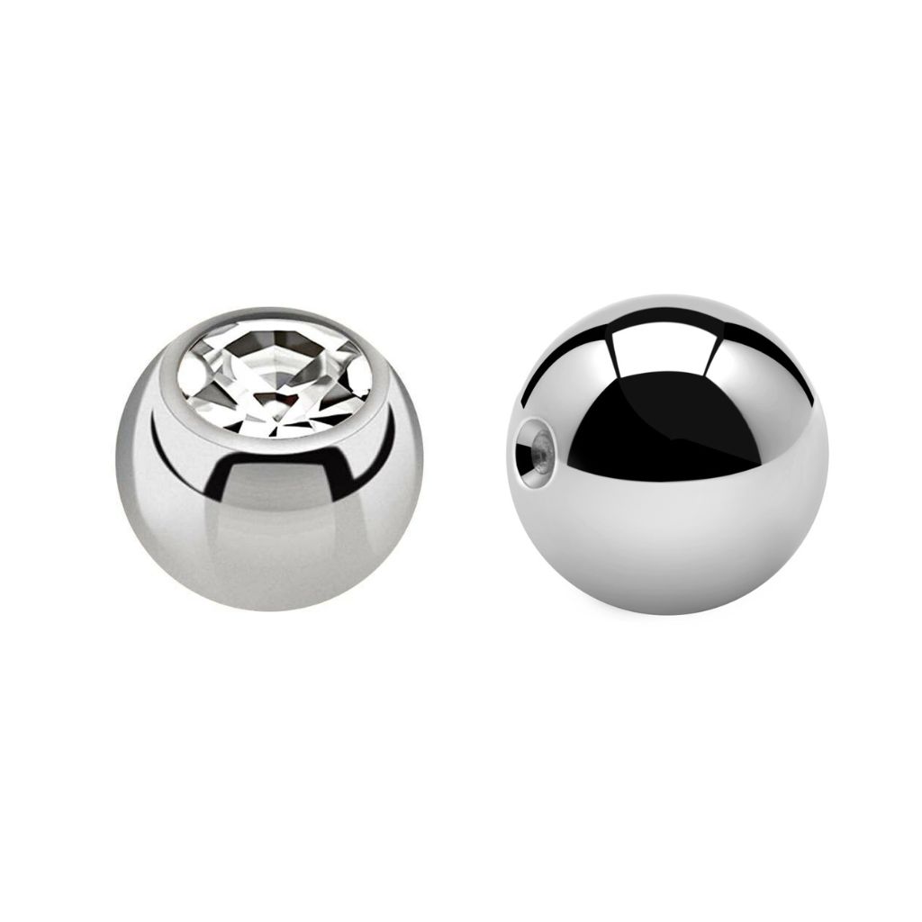 Clip-in Jewelled Balls (Titanium)