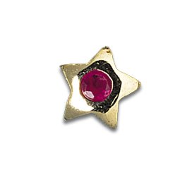 Zahnschmuck Gold Ruby Star