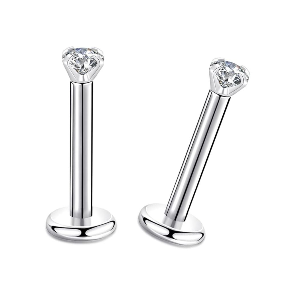 Marilyn Labret Studs Innengewinde mit Schmuckstein in Klauenfassung (Titan)