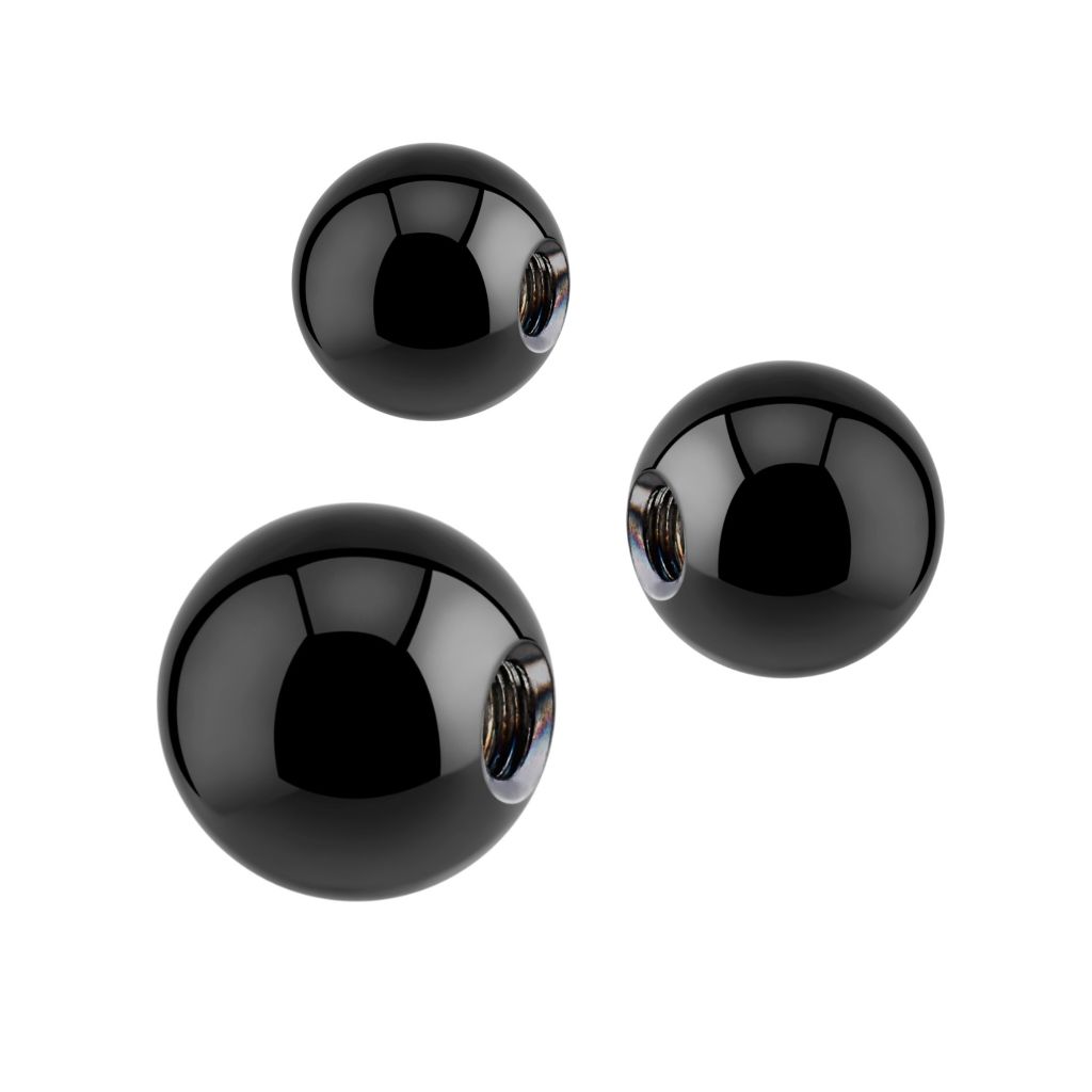 Black Threaded Balls (Titanium)