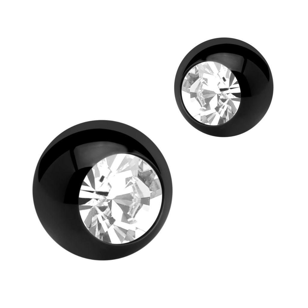 Black Clip-in Ball with Jewel (Titanium)