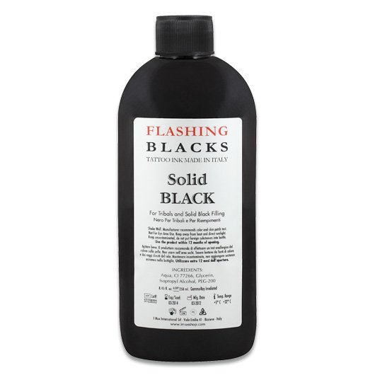 Flashing Solid Black 250ml (not for tattooing)