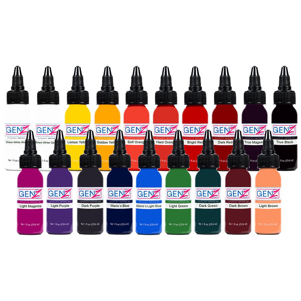 Intenze GEN-Z 19 Color Tattoo Ink Set 19x30ml