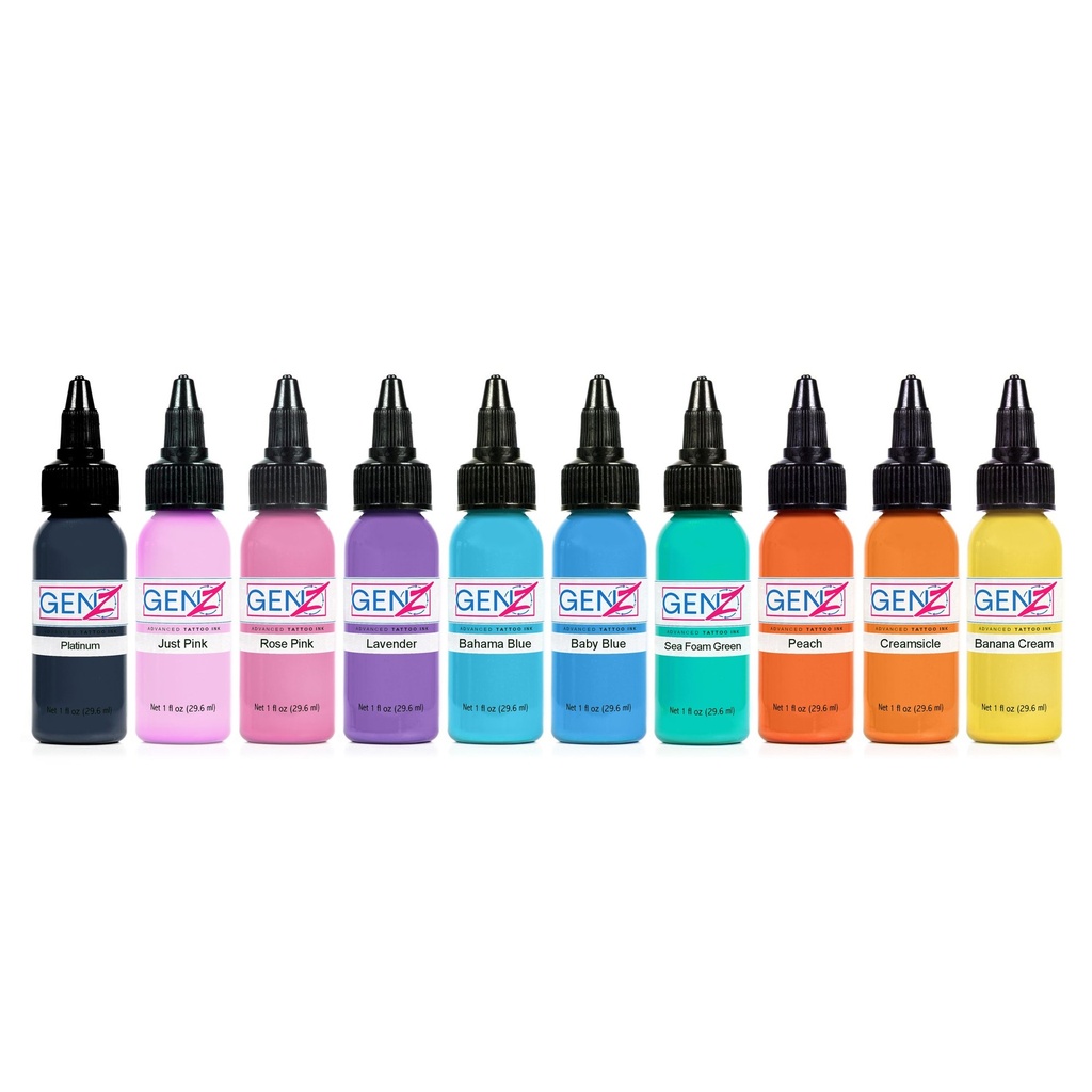 Intenze GEN-Z Pastel Color Tattoo Ink Set 10x30ml