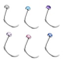 Jewelled Nostril Flat Disc Style (Acier)