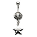 Silver Shield Jewelled Star Dropper Crystal