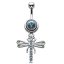 Silver Shield Libellula Acqua / Peridoto