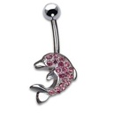 Dauphin avec des zirkons 1.6x10mm Fuxia