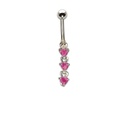 Coeurs pendants 1.6x10mm Rose