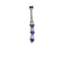 Pendant Hearts 1.6x10mm Sapphire Blue