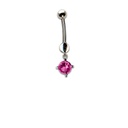 Banane avec zircon pendant 1.6x10mm Fuxia