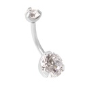 Double Prong Jewelled Navel Banana 1.6x10mm (Titanio)