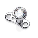 Micro Dermal Anchor Internally Threaded with Crystal Stone (Titanium)