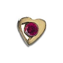 Zahnschmuck Gold Ruby Heart