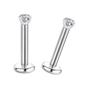 Marilyn Labret Studs Internally Threaded with Prong Set Gem (Titanium)