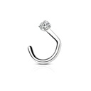 Nose Stud Piercing de Nariz con piedra de cristal engastado (Acero)